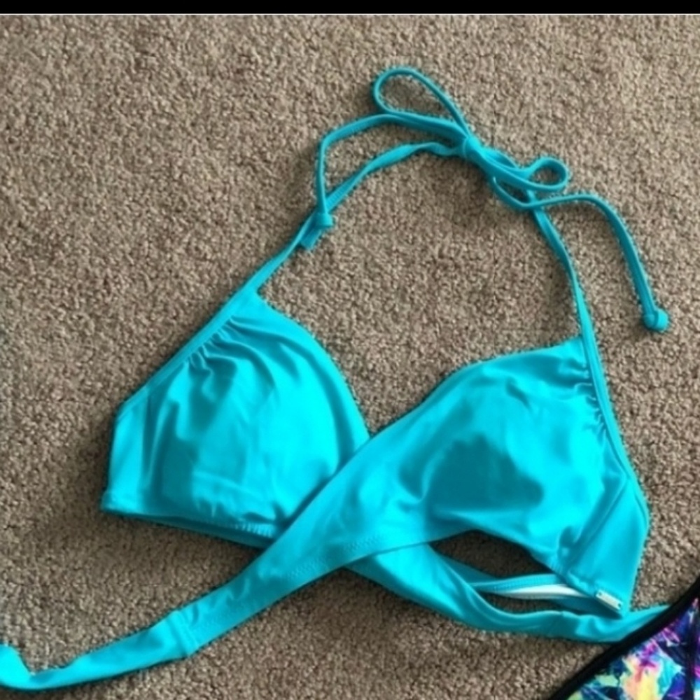 PINK BLUE bikini top